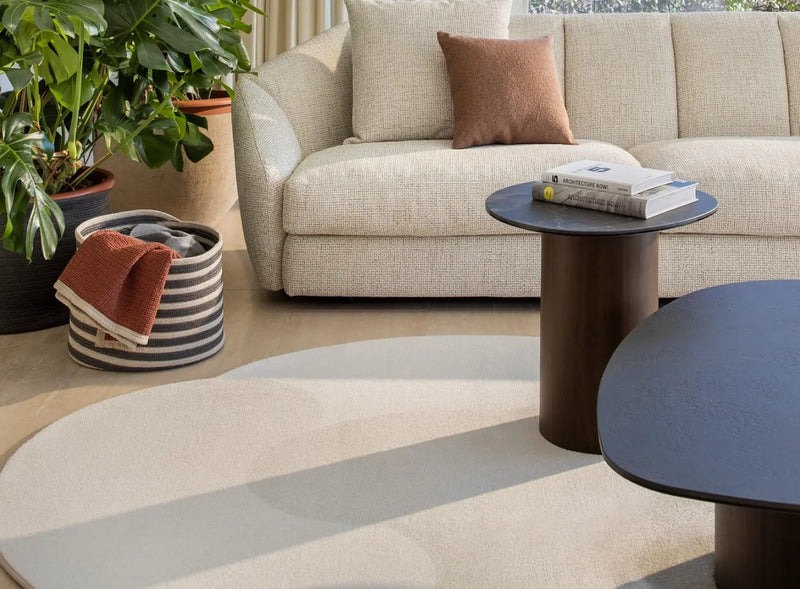 CURVED Rug with digital print on a long-pile polyamide material