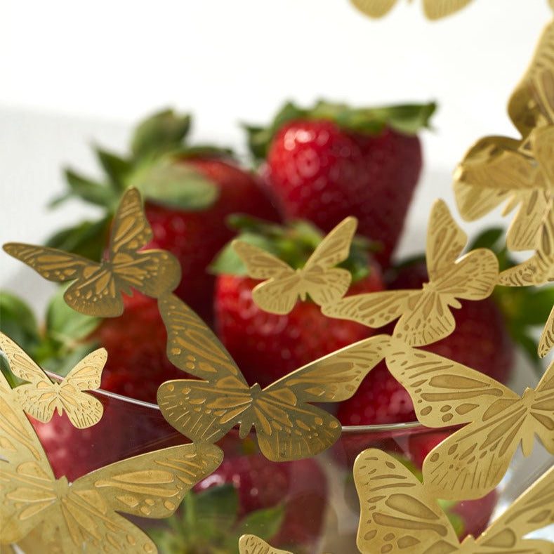 FRUTTETI Kristalna zdjela za voće s uklonjivim ugraviranim metalnim ukrasom