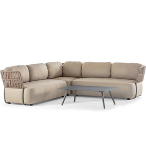 LENA Modular outdoor set of two sofas, one corner and coffee table