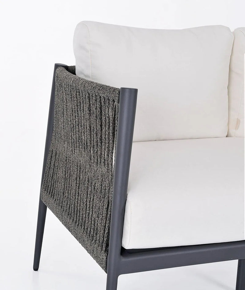 LUCE Sofa s aluminijskim sjedalom i naslonom od užeta