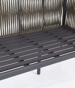 LUCE Trosjed s aluminijsko-grafitnim sjedalom i naslonom od užeta