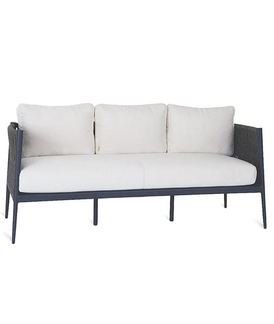LUCE 3-Seater sofa with aluminium graphite seat and rope backrest