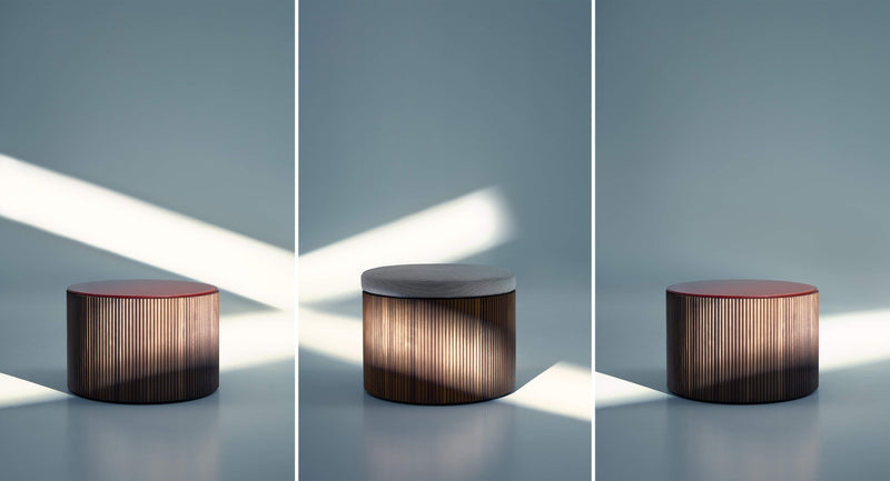 DRUM Stolić za kavu sa staklenom pločom