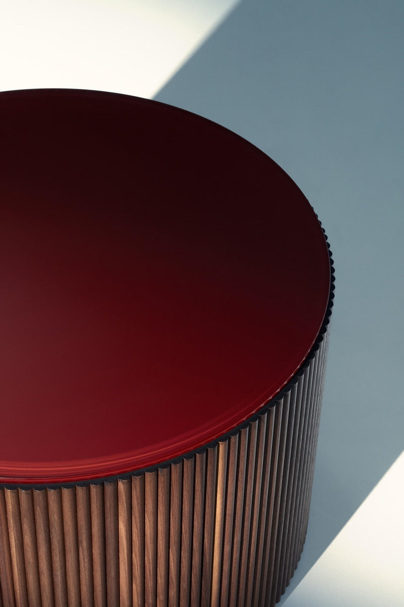 DRUM Stolić za kavu sa staklenom pločom