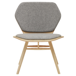 EDELWEISS Wooden lounge chair with cushion
