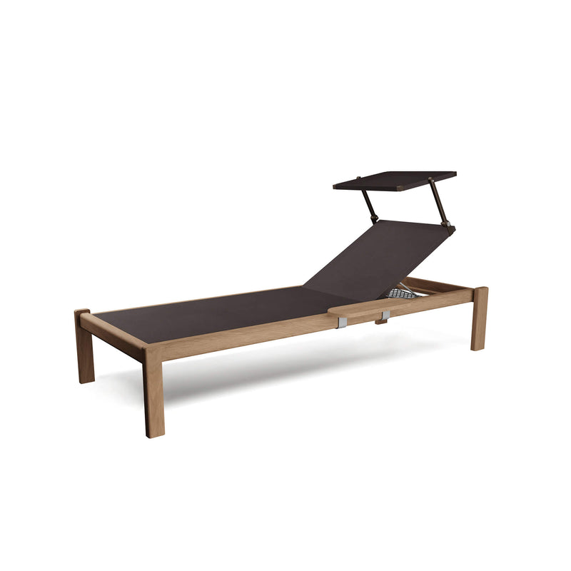 SHINE Stackable teak sunbed with accessories