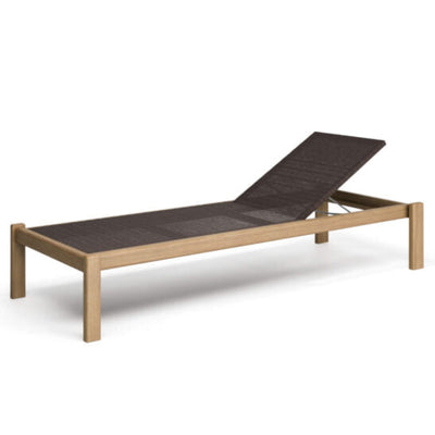 SHINE Stackable teak sunbed with retractable wheels
