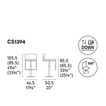 EVEN PLUS Tapecirani metalni stolac s okretnom bazom podesivom po visini