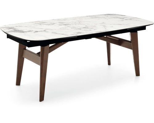 ABREY Stol s produljivom eliptičnom pločom i drvenim nogama