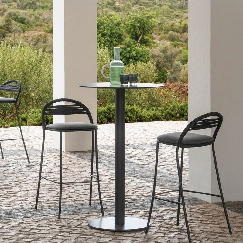 PETALE Ručno pletena barska stolica s prugastim uzorkom, visina 85 cm