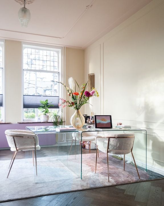 BURANO Stakleni radni stol 125 x 70 cm