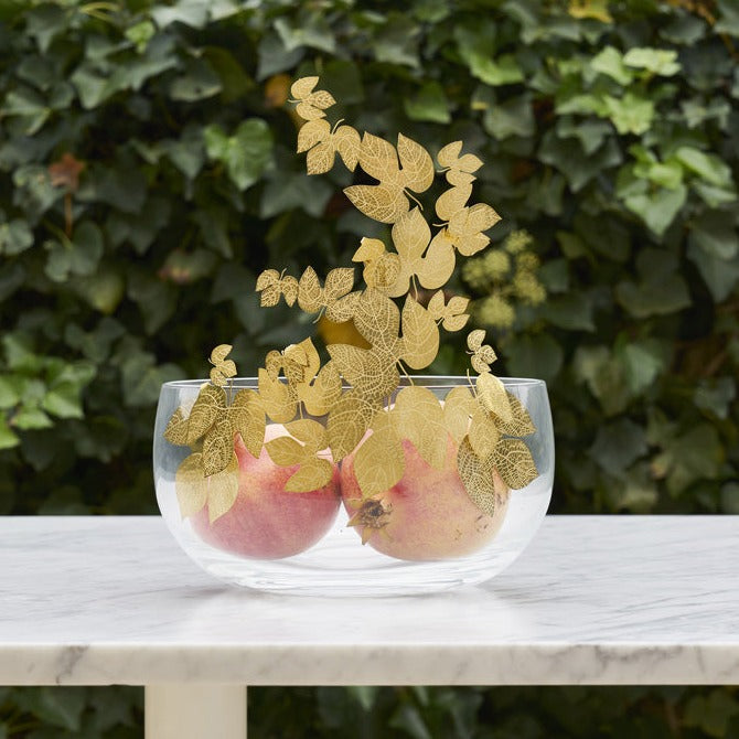 FRUTTETI Kristalna zdjela za voće s uklonjivim ugraviranim metalnim ukrasom