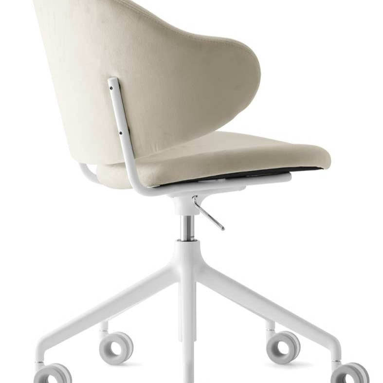 HOLLY Tapecirana i okretna fotelja podesive visine s aluminijskom bazom s kotačićima