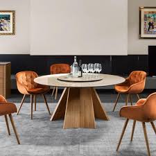 ICARO Stol s okruglom fiksnom pločom i središnjom drvenom bazom