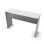 BRIDGE Console table with rectangular ceramic top and glass base