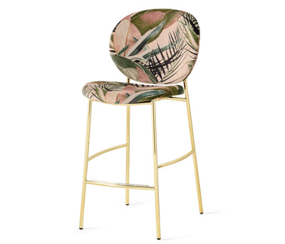 INÈS Padded stool with metal frame