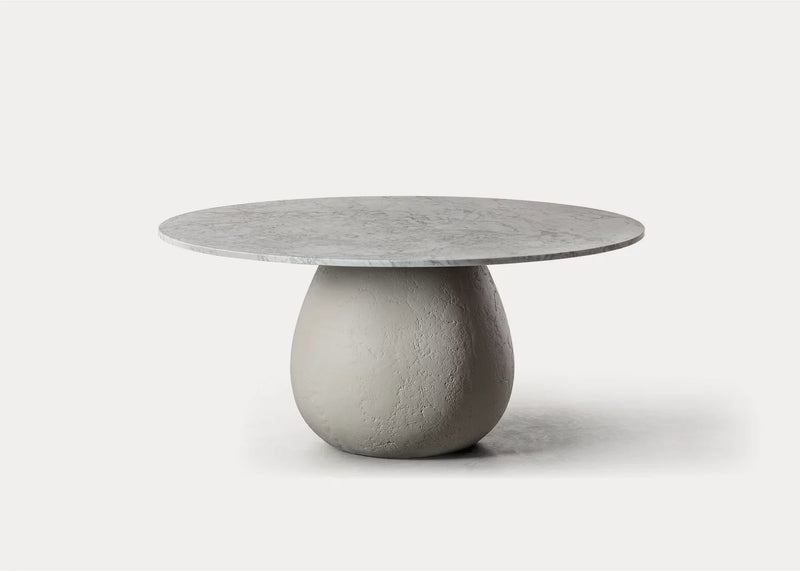 INOUT Round dining table with cement base