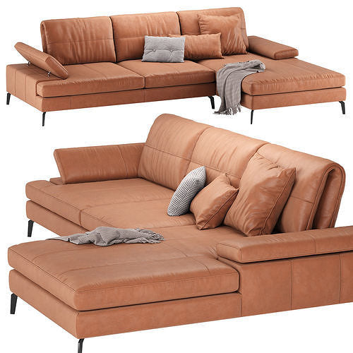 LANDA 3-seater sofa with chaise longue