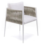 LUCE Small armchair in aluminium white