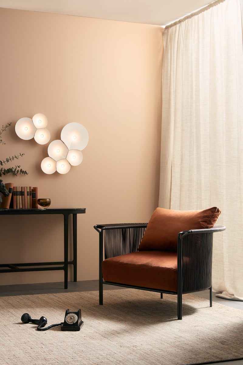 ALTON Fotelja s metalnim okvirom i naslonom od kožne užadi