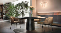 BEA Upholstered dining chair and armchair with metal frame