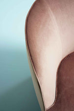 FELIX Monolitna fotelja u obliku školjke od kože i tkanine