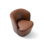 FELIX Monolitna fotelja u obliku školjke od kože i tkanine
