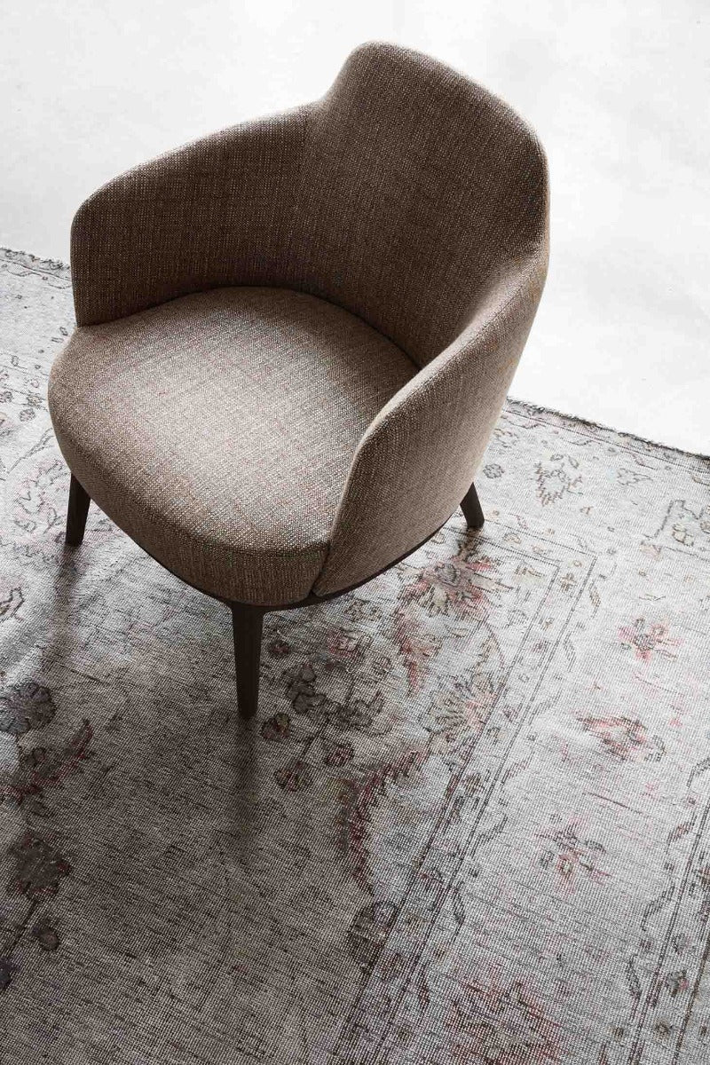 LUCYLLE Tapecirana ležaljka s drvenom konstrukcijom