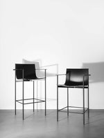 OMBRA Upholstered low stool with armrests