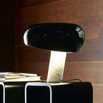 SNOOPY Table lamp with white Carrara's marble base, orange