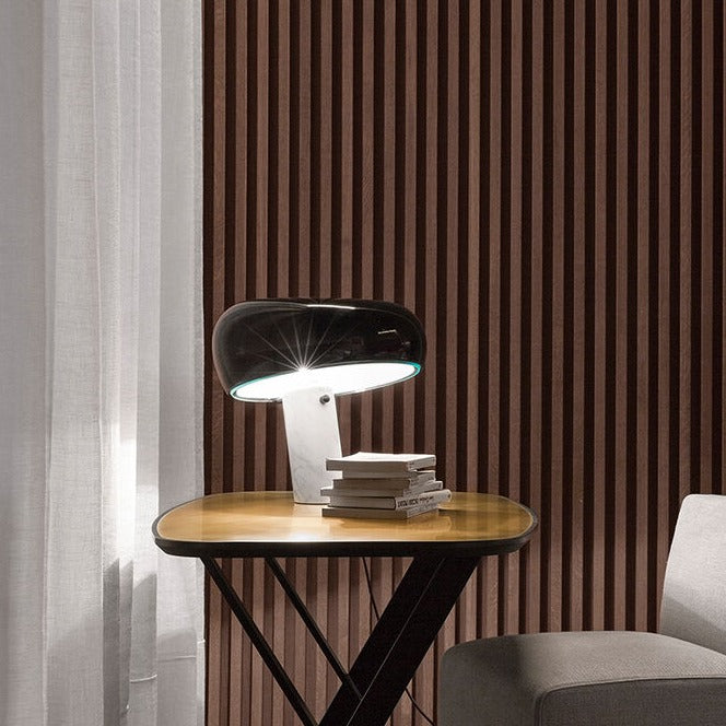 SNOOPY Table lamp with white Carrara's marble base, green