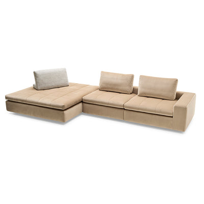 LOUNGEY Lateral element + central element + ottoman with cushions