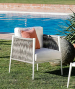 LUCE Armchair in aluminium white