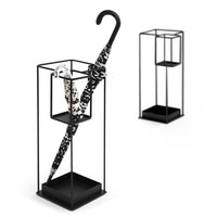 DUO Umbrella stand in metal black painted.