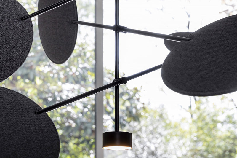 DIVA Suspension lamp with metal structure with adjustable disc holder arms