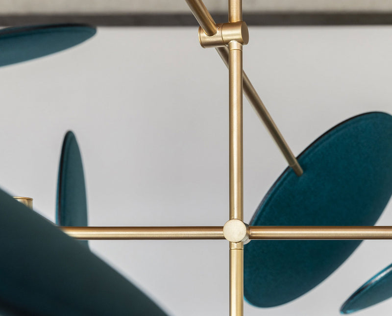 DIVA Suspension lamp with metal structure with adjustable disc holder arms