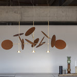 DIVA Suspension lamp with metal structure with adjustable disc holder arms