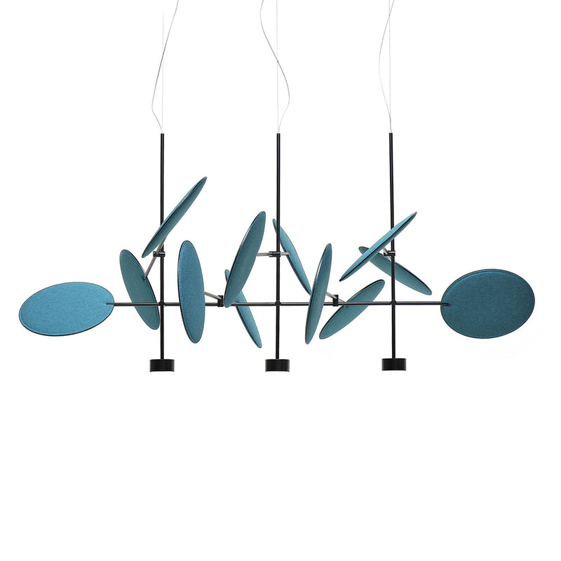 DIVA Suspension lamp with metal structure with adjustable disc holder arms