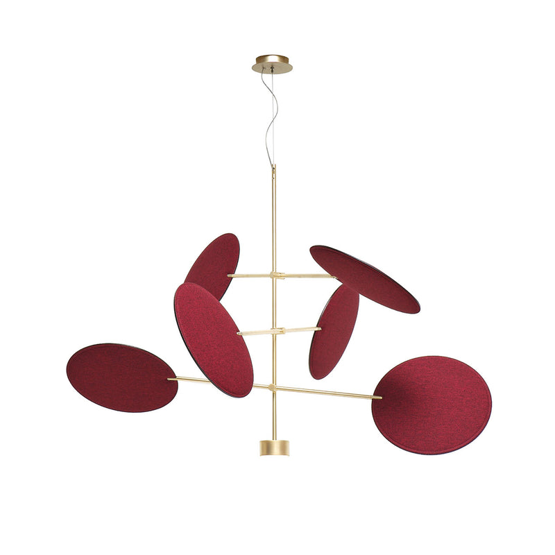 DIVA Suspension lamp with metal structure with adjustable disc holder arms