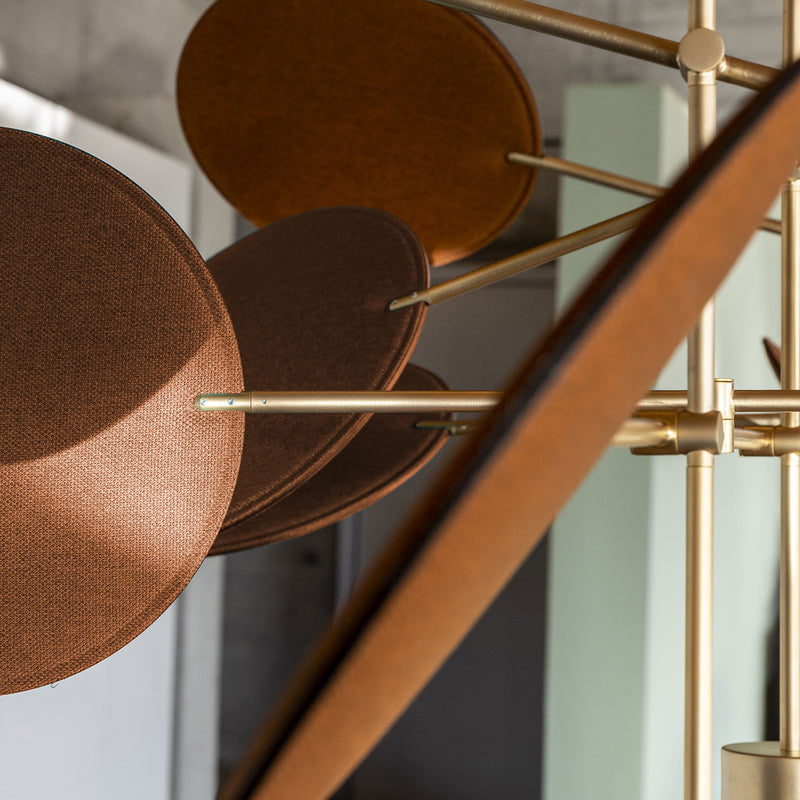DIVA Suspension lamp with metal structure with adjustable disc holder arms