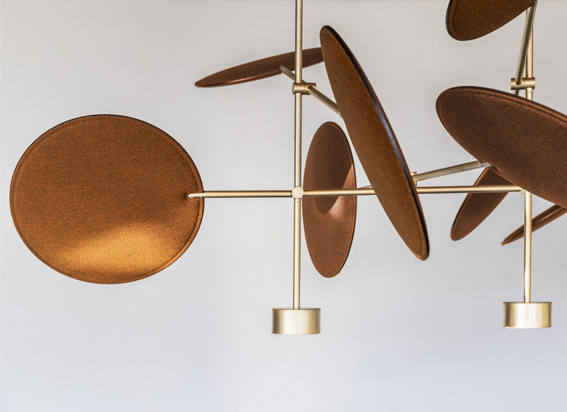 DIVA Suspension lamp with metal structure with adjustable disc holder arms