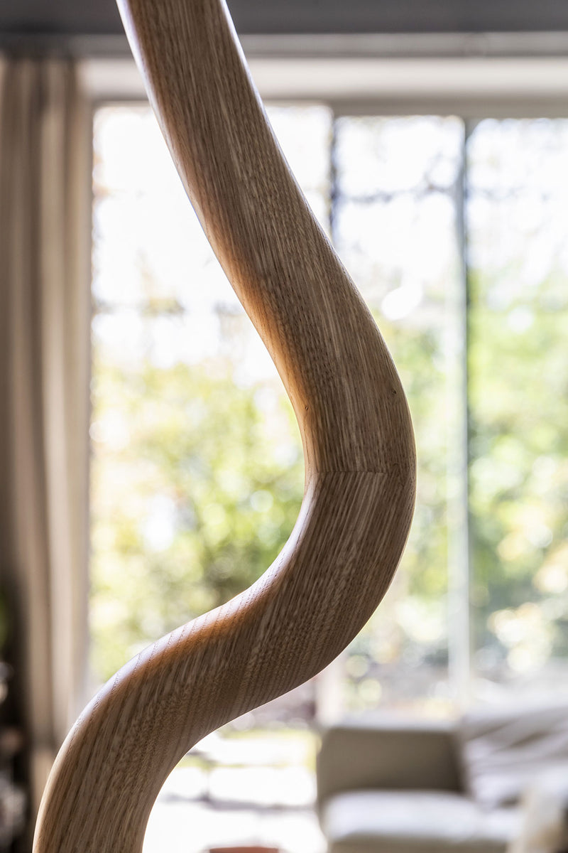 Vis a Vis Podna svjetiljka s prigušivom LED diodom i oblikovanom strukturom od drva