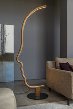 Vis a Vis Podna svjetiljka s prigušivom LED diodom i oblikovanom strukturom od drva