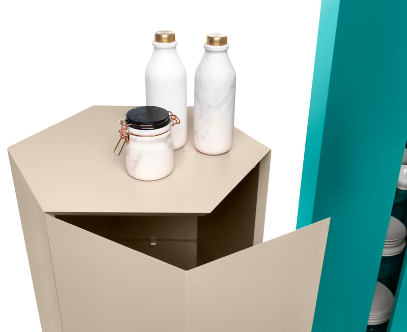 EXAGON Ormar od MDF-a s 1 vratima i unutarnjim staklenim policama