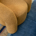 NORA Padded armchair with metal and curved wood structure