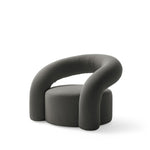 NORA Padded armchair with metal and curved wood structure