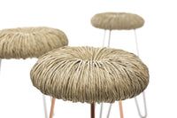 DONUT Stool with padded straw seating