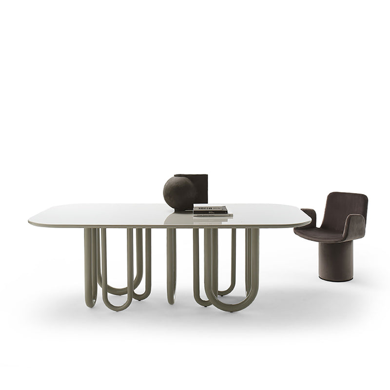 MEDUSA Dining table with metal base and MDF top
