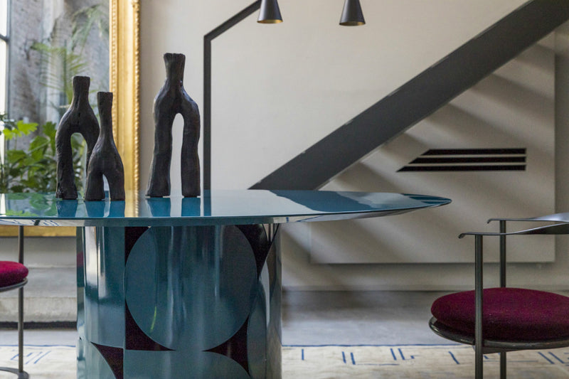 SHAPE Dining table with metal base and MDF top