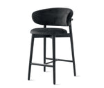 OLEANDRO Tapecirani visoki stolac s drvenom bazom